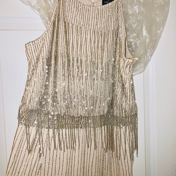 Adriana Papell Beaded Blouson Gown (size 10) - Picture 2 of 7